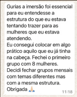 Depoimento sobre a criação do primeiro grupo com 8 mulheres