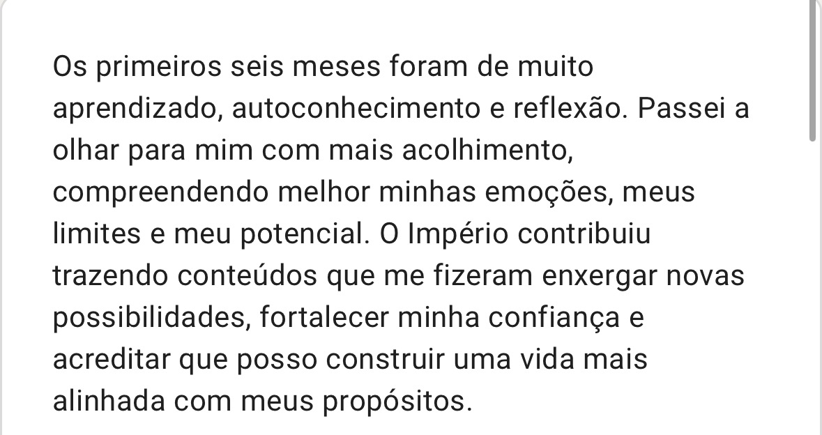 Relato de participante do Império de Águias