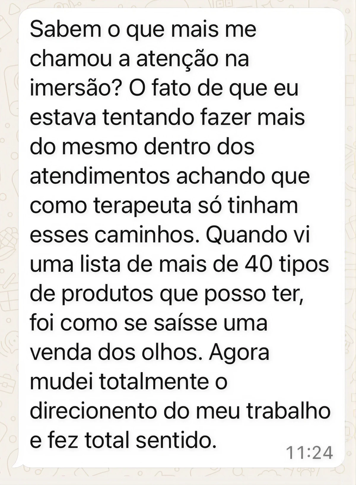 Depoimento de uma terapeuta sobre a Imersão PTP